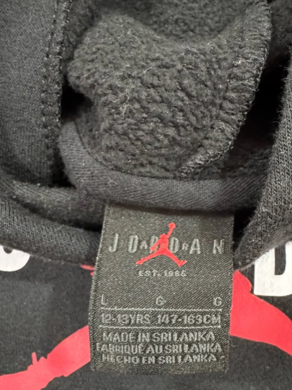Jordan Black Crewneck Sweatshirt with Red Jumpman and White Logo